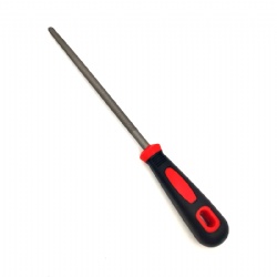 Круглый напильник с двухцветной красной и черной пластиковой ручкой, пройденный тест REACH, высокое качество