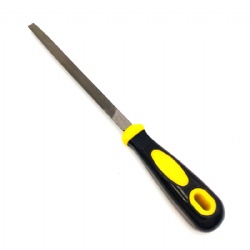 Плоский заостренный напильник с двухцветной желто-черной пластиковой ручкой, пройденный тест REACH Высокое качество