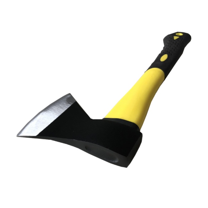 Splitting axe with fiberglass handle rubber coated, Drop forge steel, for Outdoor, Chopping, Firefighting, Garden, Logging