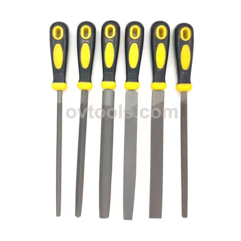 6 pieces Steel file Set with double color plastic handle REACH Test Passed