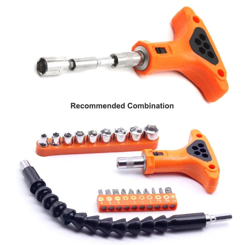 T Type Ratchet screwdriver with bits