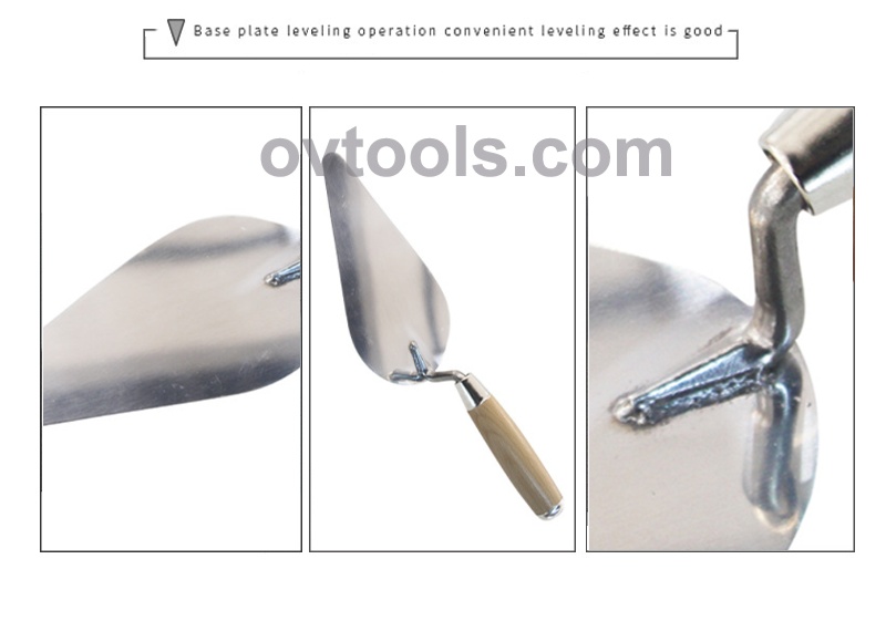 Wooden Handle Toothed Trowel High Quality Tool Metal Bricklaying Knife - Stainless Steel Plaster