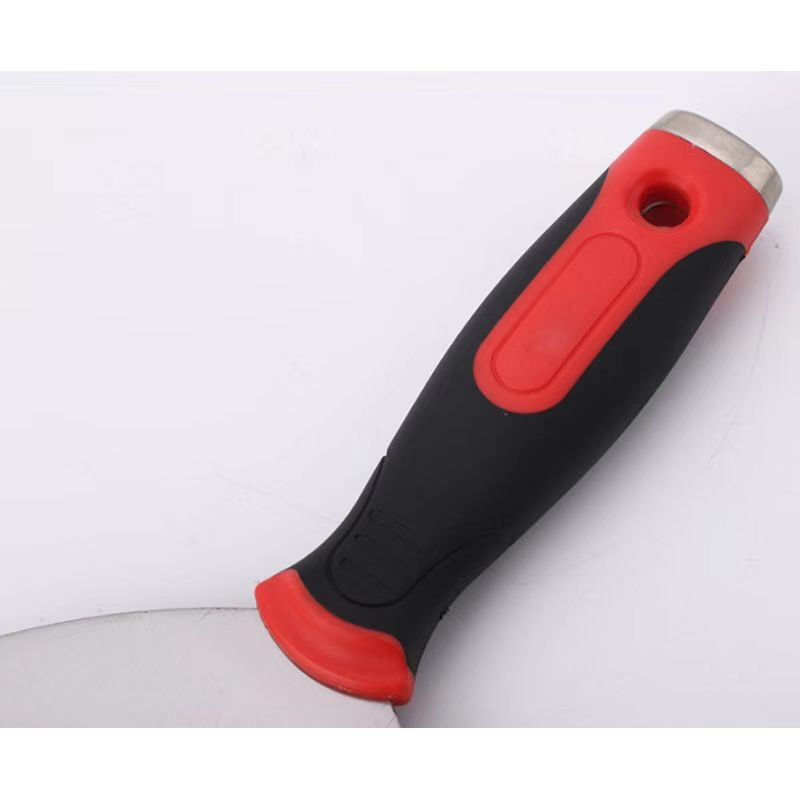 Putty knife with dual color soft comfortable plastic handle, scraper for wall cleaning, Mirror polish Flexible blade
