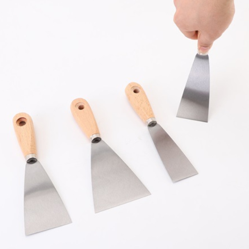 Putty knife, scraper with wood handle, Flexible blade, plastering tools