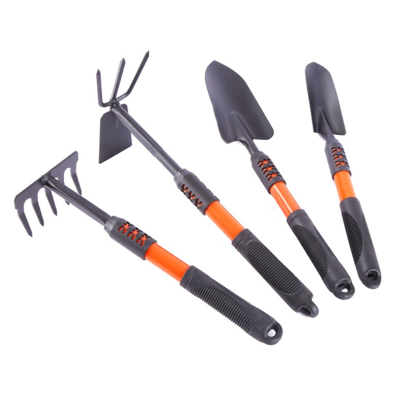4 pieces Garden Tools Set Hot sale on Amazon, Non slip handle, Trowel + Transplanter + Rake + Hoe