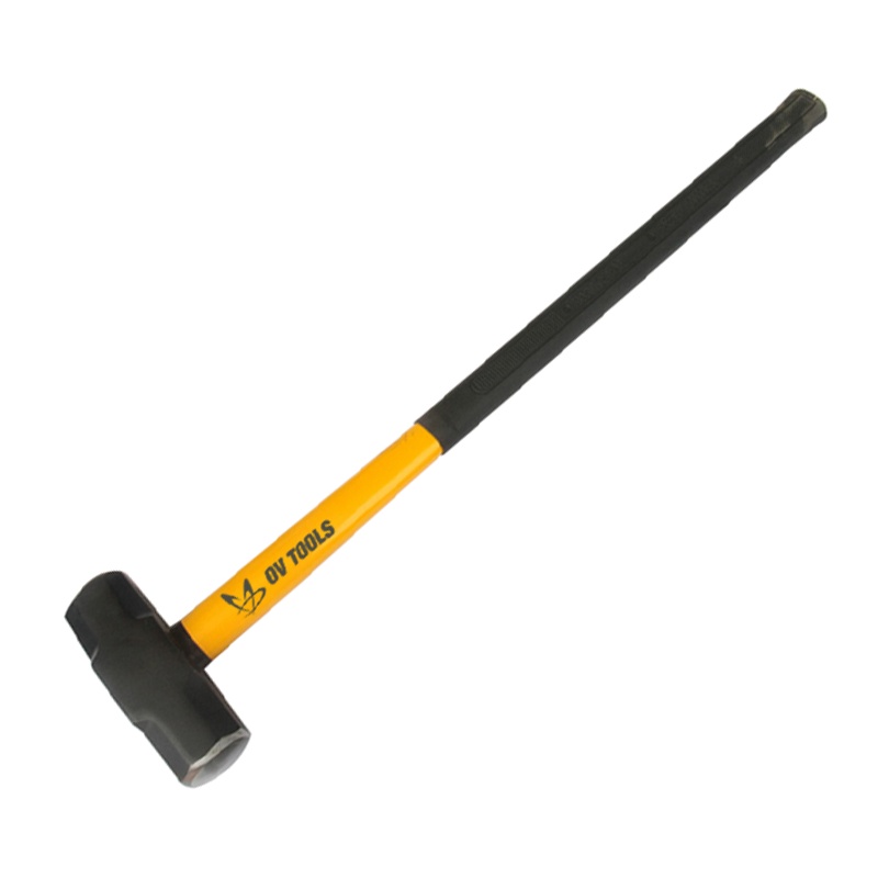 Sledge hammer made of Carbon steel drop forged, with fiber handle rubber grip