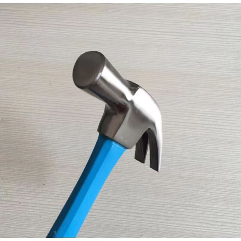 British type Claw hammer, made of Carbon steel drop forged, with fiber handle