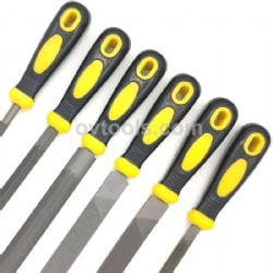 6 pieces Steel file Set with double color plastic handle REACH Test Passed