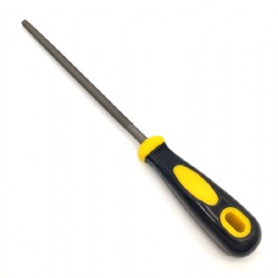 Круглый напильник с двойной цветной желтой и черной пластиковой ручкой, высокое качество