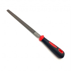 Полукруглый напильник с двухцветной красной и черной пластиковой ручкой, высокое качество, пройден тест REACH