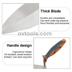 Bricklaying tool with new design ergonomics plastic handle Pointed trowel