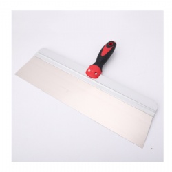 Putty knife with dual color soft comfortable plastic handle, scraper for construction, plastering, Mirror polish Flexible blade