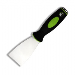 Stainless Steel Putty knife,  scraper with dual color comfortable plastic handle, Flexible blade, plastering and painting tools