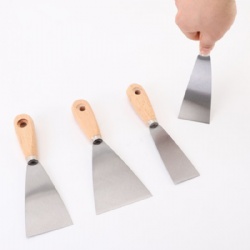Putty knife, scraper with wood handle, Flexible blade, plastering tools