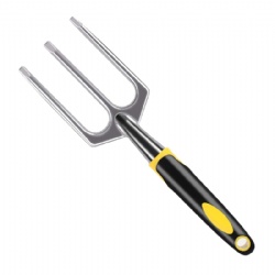 Garden Fork made of Aluminium Alloy, Flower Tools, Solid and Anti-rust With Soft Rubberized Non-Slip Ergonomic Handle