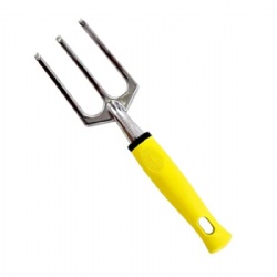5 pieces Garden Tools Set, Aluminium Alloy, Yellow color handle, Flower kits, Trowel + Transplanter + Rake + Fork + Weeder