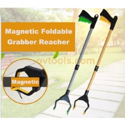 Magnetic Foldable Grabber Reacher, Lightweight Extra Long Handy Trash Claw Grabber,Garbage Picker,for Elderly