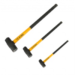 Sledge hammer made of Carbon steel drop forged, with fiber handle rubber grip