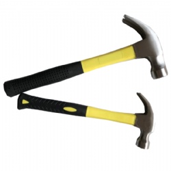 Claw hammer with magnet, Pockmarked striking end, made of Carbon steel drop forged, with fiber handle