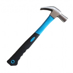 British type Claw hammer, made of Carbon steel drop forged, with fiber handle